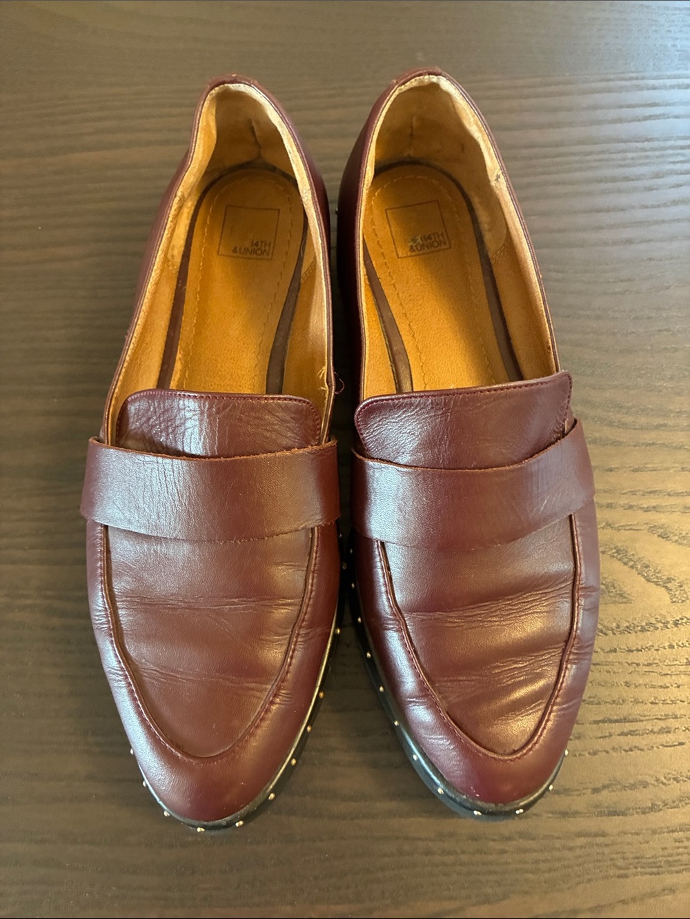 14th & Union Women's Burgundy Leather Loafers